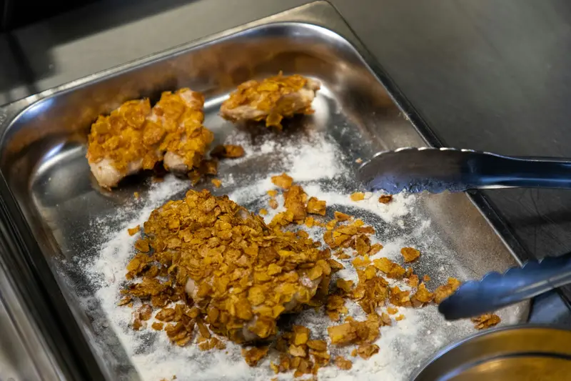 Panko gefrituurd in de keuken